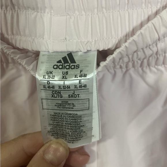A soft pink and grey pair of Adidas shorts in extra large - Picture 5 of 7